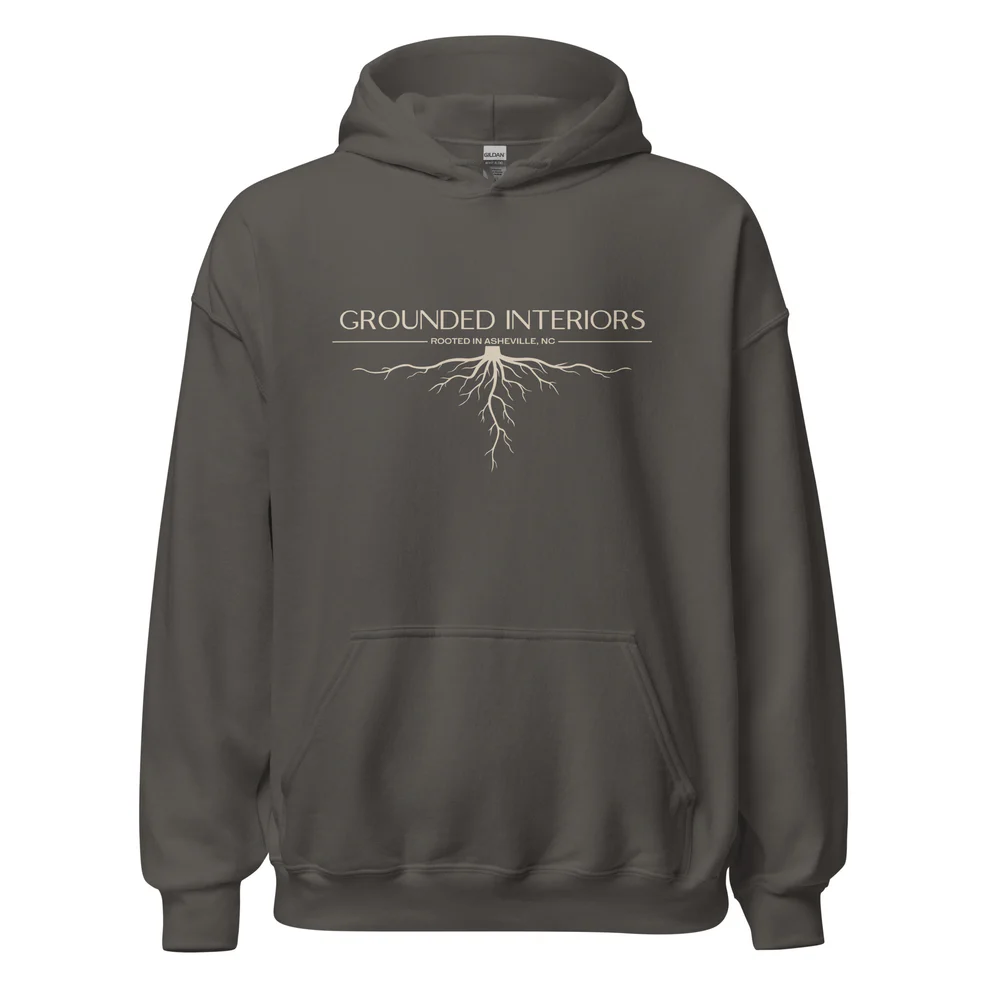 Grounded Interiors Zip Hoodie (Charcoal, Small)