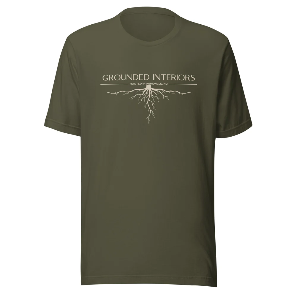 Grounded Interiors Tee - Straight Cut (Small, Military Green)